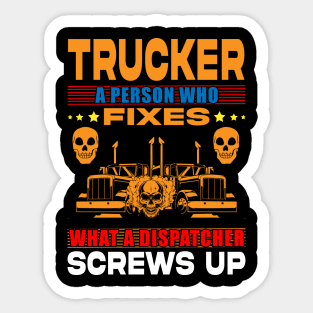 Trucker T - Shirt Design Sticker